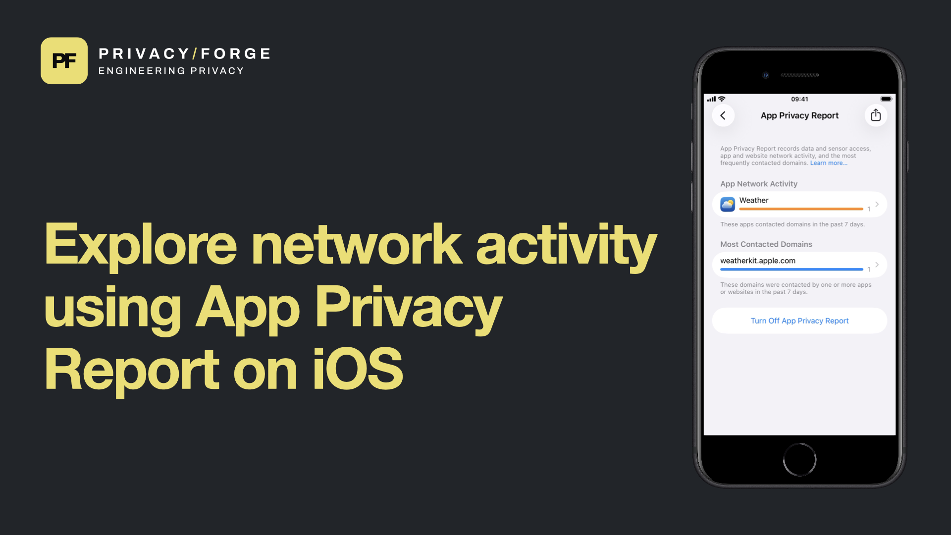 Explore network activity using App App Privacy Report on iOS